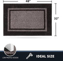 PURRUGS Dirt Trapping Door Mat 32" x 48", Non-Slip/Skid Machine Washable Entryway Rug, Shoes Scraper, Area Rug, Super Absorbent Welcome Mat for Muddy Wet Shoes and Paws, Grayish Brown & Coffee by CozyNest Decor