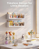 Nursery Book Shelves - 4 Pack, Wall Book Shelves for Bedroom Kids, Kids Wall Book Shelf, Book Shelf for Kid Rooms, Toddler, Baby, Play Room, Nursery Decor by TinyTreasures Baby Boutique
