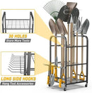 Ultrawall Garden Tool Organizer Stand, Yard Tool Storage Rack with Lockable Wheels, Garage Tool Storage for Rake, Brooms, Indoor & Outdoor Use by GreenHaven Gardens