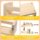 Fun Memories Nursery Book Shelves - Rustic Natural Solid Wood Floating Bookshelf for Kids - Wall Book Shelves for Kids Room (Natural, 24inch - 4P) by TinyTreasures Baby Boutique