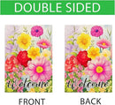 Welcome Spring Floral Garden Flags 12x18 Inch double sided,Seasonal Flowers Yard Holiday Outdoor Burlap Garden Farmhouse Decor by GreenHaven Gardens