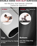HAPBEAR Large Yoga Mat 72"x30" - 5mm Thick PU Top & Rubber Bottom - Non-Slip Wide Exercise Mat with Dual Layers - High Shock Absorption for Professional Yogis & Home Workouts - Bonus Oxford Bag Included by TinyTreasures Baby Boutique