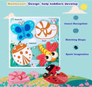 Wooden Jigsaw Puzzles for Toddlers 2-4 Years Old Girls Boys Jumbo Base Chunky Puzzle Ages1-3 Toddler Fun Gifts for 18 24 Months Baby by TinyTreasures Baby Boutique