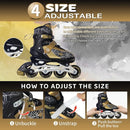 Nattork Kids Adjustable Inline Skates with PU Flash Wheels, Fun Roller Skates for Ages 4-12, Indoor/Outdoor Birthday Gift for Son and Grandson by TinyTreasures Baby Boutique