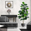 Artificial Fiddle Leaf Fig Tree 5FT, Large Realistic Faux Ficus Lyrata Plant with Pot Large Faux Plant for Indoor Outdoor Home, Office, Living Room, Bathroom Decor by CozyNest Decor