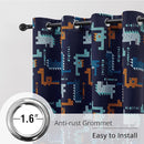 Kids Blackout Curtains - Pixel Dinosaur Curtains, 100% Blackout, 2 Panels, Each W52×L63, Thermal Insulated, Noise Reducing for Kids Bedroom, Bring a Playful and Retro Touch to Your Child’s Room by TinyTreasures Baby Boutique
