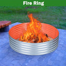 OUSHENG 4x4x1ft Round Galvanized Raised Garden Beds Outdoor, Steel Fire Pit Ring Flower Planter Large Metal Above Ground Boxes Kit for Gardening Vegetables Outside by GreenHaven Gardens