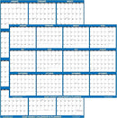 24" x 36" SwiftGlimpse 2026 Paper Folded Wall Calendar Large 12 Month Annual Yearly Wall Planner, Reversible, Horizontal/Vertical, Navy by GreenHaven Gardens