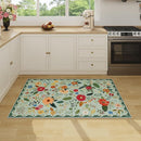 3x5 Area Rug, Floral Green Washable Rug for Entryway, Non Slip Flower Area Rugs, Soft Low Pile Indoor Doormat Small Carpet, Rugs for Living Room Bedroom Nursery Kitchen Dining Room, Sage Green by TinyTreasures Baby Boutique