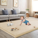 Baby Play Mat for Floor Tummy Time Mat Nursery Rug Muscle Area Playroom Rug Tatami 79"x118" Memory Foam 1.3" Thick Crawling For Babies,Toddlers, Infants, Kids,Floor(Beige) by TinyTreasures Baby Boutique