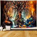 Delur Magical Forest Tapestry Fantasy Tree of Life Fairy Tale Enchanted Mystical Forest Tapestry Psychedelic Nature Landscape Wall Hanging Headboard for Bedroom Living Room Home Decor (59.1" x 78.7") by CozyNest Decor
