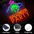 Halloween Party Neon Sign USB Powered Gothic Tombstone Light up Sign Dimmable Halloween Ghost Hand Neon Light Wall Decor for Halloween Party Bedroom Bar Man Cave Spooky House by CozyNest Decor