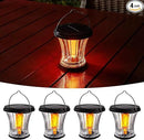 Glass Solar Lantern Outdoor Lights Waterproof, Flickering Flame Solar Lights with Modular Design, Auto On/Off Decorative Hanging Lanterns for Patio Garden Pathway Camping Deck Yard (4 Pack) by GreenHaven Gardens