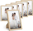 HAUS AND HUES 6x8 Natural Oak Wooden Picture Frame - Set of 6 6x8 Poster Frame - Premium Oak, Vertical Hang, Shatterproof Plexiglass - Ideal for Home, Room, Office (6x8-inch, Natural, Set of 6) by CozyNest Decor
