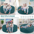 6FT Bean Bag Chair, Large Bean Bag Chairs with Memory Foam Filled, Fluffy Beanbag Sofa with Dutch Velvet Cover, Round BeanBag Chairs for Living Room, Playroom - Sea Blue by TinyTreasures Baby Boutique