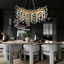 Modern Crystal Gold Chandelier, 36" Large Rectangular Oval Tree Branch Crystal Chandeliers for Dining Room,16-Light Flush Mount K9 Crystal Chandeliers, for Kitchen Island,Dining Room by CozyNest Decor