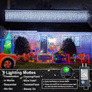 Icicle Lights for Outside, 33FT 400 LED Icicle Christmas Lights with 8 Modes 75 Drops, Waterproof Plug in Curtain String Lights for Outdoor Indoor House Yard Roof Wedding Decorations, White by GreenHaven Gardens