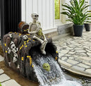 Luminous Skeleton Sculpture Gutter Downspout Extender,Garden Statue Ornament,Decor Downspout Diverter,Perfect Rain Diverter for 3"x4" Downspouts, Eco-Friendly Resin,Perfect Outdoor Decor Gift by GreenHaven Gardens