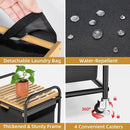 Laundry Hampers 1 Section, Laundry Sorter with Removable Shelf and Pull-Out Bags, Clothes Hampers with Wheels Rolling Cart Basket for Laundry Room Bathroom, 50 L (Black) by CozyNest Decor