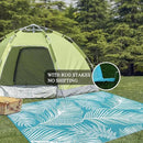 Pauwer Waterproof Outdoor Rug 8x10, Reversible Plastic Straw Patio Camping Rug, Indoor Outdoor RV Mat Carpet for Deck, Camper, Porch, Balcony, Backyard, Picnic, Leaf Teal by GreenHaven Gardens