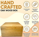 Blake & Lake Wooden Eco Box with Hinged Lid - Solid Oak Wood Storage Box with Lid - Wooden Keepsake Box - Decorative wooden boxes with lids for Keepsakes (Oak) by CozyNest Decor