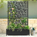 Raised Garden Bed with Trellis and Wheels,73"x47"x16" Metal Raised Garden Bed,Black Modern Metal Planter with Climbing Trellis for Vines & Vegetables by GreenHaven Gardens