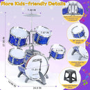 Upgraded Kids Drum Set for Toddlers 1-3, Kids Jazz Drum Ages 3-5, Star Light up Musical Instrument Toys for Boys Girls 2-5 4-6 5-7 ( All Plastic) by TinyTreasures Baby Boutique
