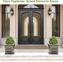 27“ Realistic Artificial Boxwood Topiary Trees Set of 2, Faux Boxwood Plants Outdoor UV-Resistant, No Maintenance Curb Appeal Fake Evergreen Bushes & Shrubs for Front Porch Outside Planter Decor by GreenHaven Gardens