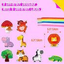 9 Pieces Lacing Cards, Double Sided Sewing Cards in 9 Jungle Animals with 9 Colorful Laces, Imagination Development Lacing Toys Games Educational and Learning Activity for Preschoolers, Kids by TinyTreasures Baby Boutique
