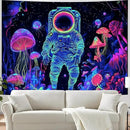 BVBOX Astronaut Space Blacklight Tapestry 79"x59", UV Reactive Astronaut Mushroom Forest Universe Galaxy Planet Glow in Dark Tapestries, Black Light Neon Upright Poster Wall Hanging Backdrop Decor for Bedroom Living Room by CozyNest Decor