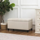 Asense Storage Ottoman Bench, Tufted Fabric Upholstered End of Bed Bench with Safety Hinge Wooden Legs, for Entryway Bedroom (Cotton and Linen Beige, 33.3") by CozyNest Decor