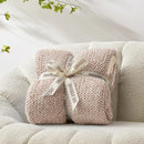 Snuggle Sac Heather Taupe Throw Blanket for Couch, Reversible Super Soft Knitted Blankets Warm Cozy Knit Fuzzy Plush Lightweight Throws for Sofa, Bed, Camping, Picnic, Taupe, 50x60 inches by TinyTreasures Baby Boutique