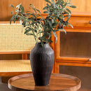 Elegant Black Ceramic Vase - Modern Minimalist Home Decor Vase, Centerpiece for Living Room, Dining Table, Office - 11.6 Inches Tall, Handcrafted Pottery for Farmhouse, Boho, Contemporary Style by GreenHaven Gardens