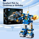 hahaland 5 Year Old Boy Birthday Gift - STEM Toys for Ages 5-7, Toy for 5 6 Year Old Boy, 5 in 1 Building Take Apart Trucks Transform to Robot, Boys Toys Stocking Stuffers for Kids Christmas Ages 5-8 by TinyTreasures Baby Boutique
