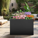 Metal Rectangular Planter Box, Large Planter Boxes Outdoor, 37''L x 13''W x 26''H Heavy Duty Plant Box with Removable Insert Shelf, 3 Tier Adjustable Height Tall Garden Planter for Plants, Flowers by CozyNest Decor