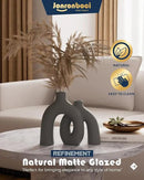 Hug Donut Decorative Vase Set - Dark Gray Modern Minimalism Industrial Style Vases Home Decor, Matte Ceramic Decorations for Living Room Shelf, Bookshelf Mantle Entryway Table or Console Décor(Gray) by CozyNest Decor