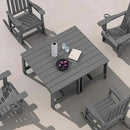 SERWALL Patio Coffee Table, HDPE Rectangle Outdoor Coffee Table Set of 2, Grey by CozyNest Decor
