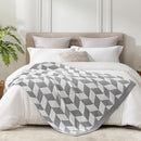 Snuggle Sac Chevron Throw Blanket for Couch, Reversible Super Soft Warm Blankets Cozy Knit Fuzzy Plush Lightweight Throws for Sofa, Bed, Camping,Grey,50x60 inches by TinyTreasures Baby Boutique