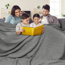 PHF 100% Cotton Waffle Blanket Oversized King 120"x120", Lightweight Breathable Extra Large 10'x10' Summer Blankets for Bed, Giant Big Luxury Aesthetic Woven Bedding for Home Decor, Dark Grey by CozyNest Decor