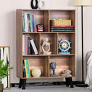 LEYAOYAO 7 Cube Bookshelf 3 Tier Modern Bookcase with Legs,Wood Book Shelves Storage Organizer Shelf,Free Standing Bookcases,Oak Display Bookshelves by CozyNest Decor