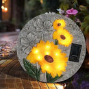 DREAM GARDEN Garden Décor Sunflower Outdoor Decorative Stones, Solar Garden Stone Resin Outdoor Garden Stone Patio, Walkway Stones Yard Art, 10.75 Inch by CozyNest Decor