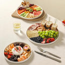 3 Packs Serving Platters, Large Serving Tray, Round Platters for Serving Food, Food Tray for Veggie Fruit Snack Dessert Cheese, White Ceramic Serving Trays for Party, Entertaining, 12.8”/10.8”/8.8” by CozyNest Decor