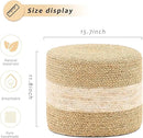 Handwoven Seagrass Ottoman Pouf, Round Outdoor Footstool with Sturdy Frame, No Assembly Needed, Boho Accent Stool for Indoor & Outdoor Use – Patio, Balcony, Living Room (Seagrass White) by CozyNest Decor