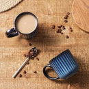 famiware Coffee Mugs Set of 4, Starlight 11 oz Mug Cup Set with Handle for Coffee, Tea, Cocoa, Milk - Ceramic Stoneware Mug Set, Nebulas Blue by CozyNest Decor