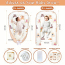 Baby Lounger - Baby Lounger for Newborn 0-24 Months, Breathable, Soft Cotton Baby Nest, Portable Infant Lounger for Home & Travel, Newborn Essentials Gift (Ivory Bear) by TinyTreasures Baby Boutique
