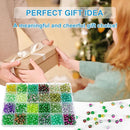 XSEINO About 1200pcs 6mm Cracked Glass Beads Bracelet Making Kit,24 Style Crack Mystic Green Series Colorful Crystal Beads for Jewelry Bracelet Making,DIY Crafts,Friendship Bracelets by TinyTreasures Baby Boutique