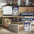 Commercial Ice Maker Machine 360LBS/24H with 80LBS Storage Bin, 126PCS Ice Cubes Ice Machine Stainless Steel Undercounter/Freestanding Ice Maker for Home Bar Outdoor, Self Cleaning by CozyNest Decor