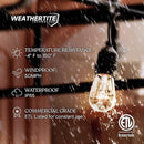 Brightech Ambience Pro Incandescent Outdoor String Lights - Commercial Grade Waterproof Patio Lights with 48 Ft Dimmable Edison Bulbs, Porch String Lights for Patio, Backyard - 15 Bulbs 11W by CozyNest Decor