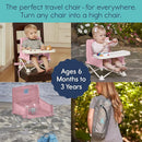 Hiccapop OmniBoost Travel Booster Seat with Tray for Baby | Folding Portable Baby Booster Seat for Dining Table, Camping, Beach, Grandma’s | Tip-Free Design Straps to Kitchen Chairs - Booster Chair by TinyTreasures Baby Boutique