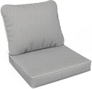 LVTXIII Outdoor Seat and Back Cushion Patio Deep Seat Cushion Set Seasonal Chair Cushion for Wicker Chairs and Garden Furniture Decoration, 24"x24"x4", Strip Grey by GreenHaven Gardens